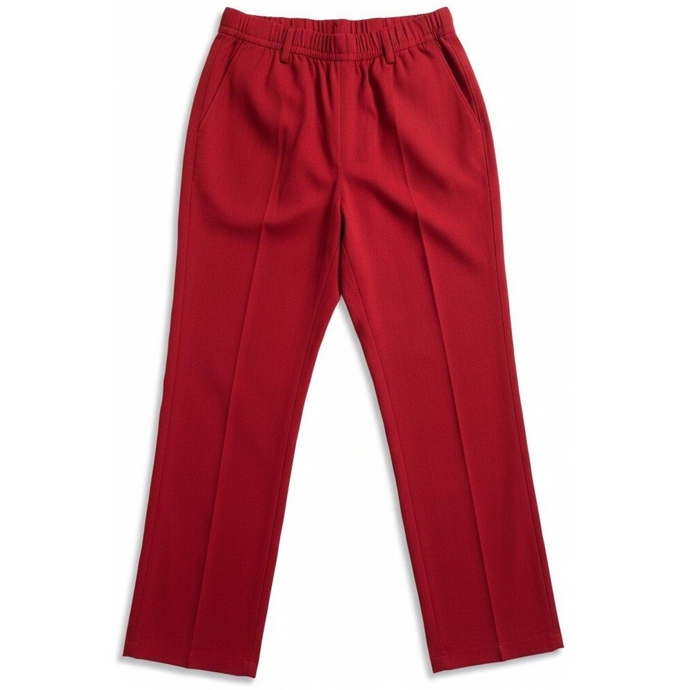 Suburbans Vintage Red High Waisted‎ Pleated Straight Leg Pants, Woman's Size 10